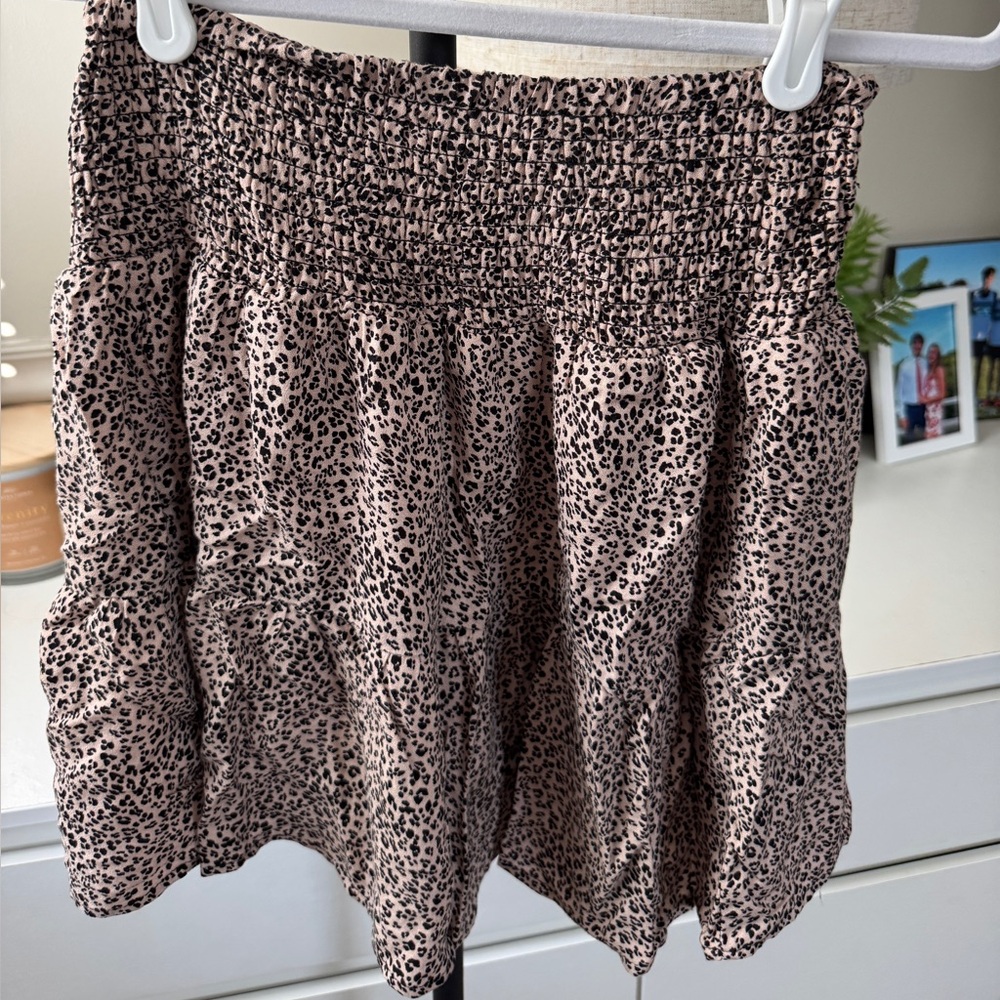 Brown Leopard Print Skirt